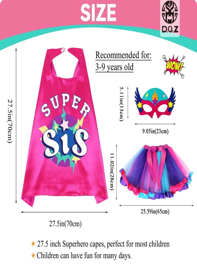 D.Q.Z Super Sisters Gifts for 3 4 5 6 7 8 9 Years Old Girls Dress Up Clothes Pretend Play Toys for Girls Christmas Birthday Gifts (Rose) - Image 4